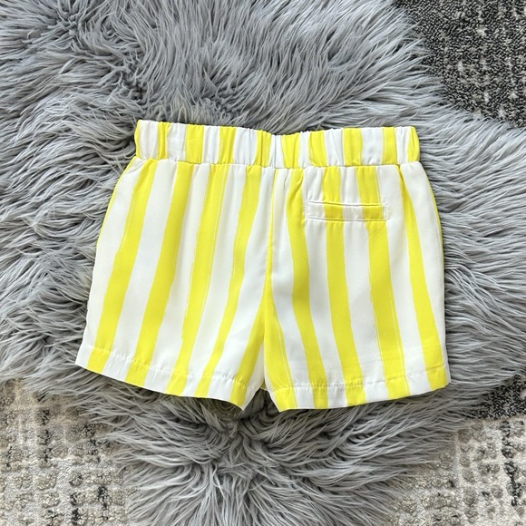 Someone Kids Stripe Shorts 140/10Y Yellow/White Vertical Stripes Elastic Waist - Picture 3 of 3